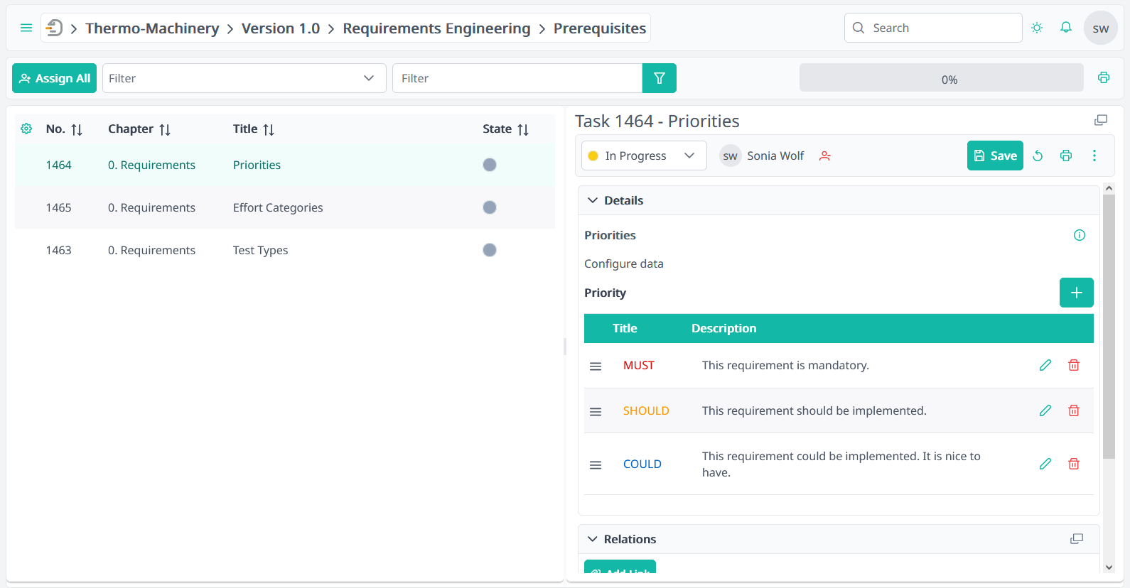 Configure available priorities